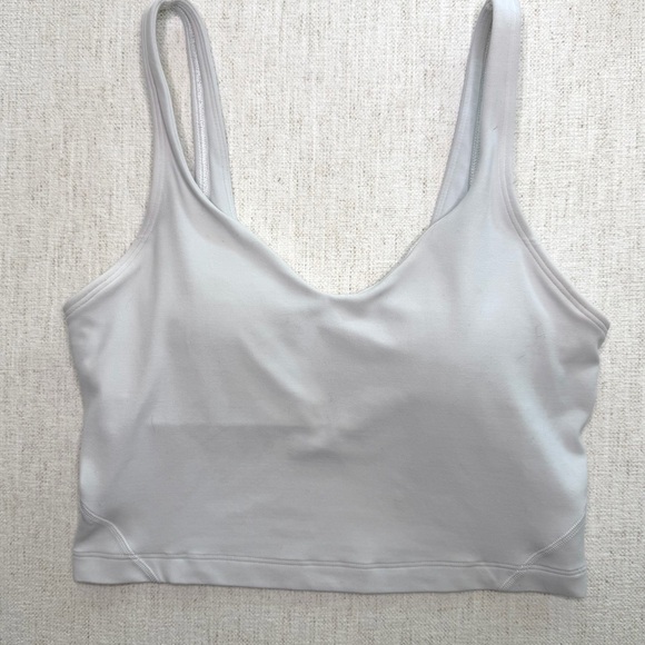 lululemon athletica Tops - Lululemon Align Tank Bra White Longline Scoop Neck Size 6 Built-In Bra